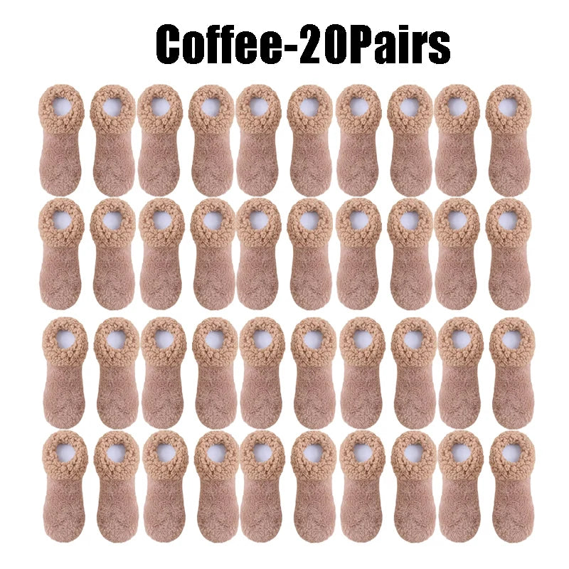 Fireside Fleece Slipper Socks Non-Slip Thermal Footwear with Plush Lining for Cozy Evenings Winter Home Comfort