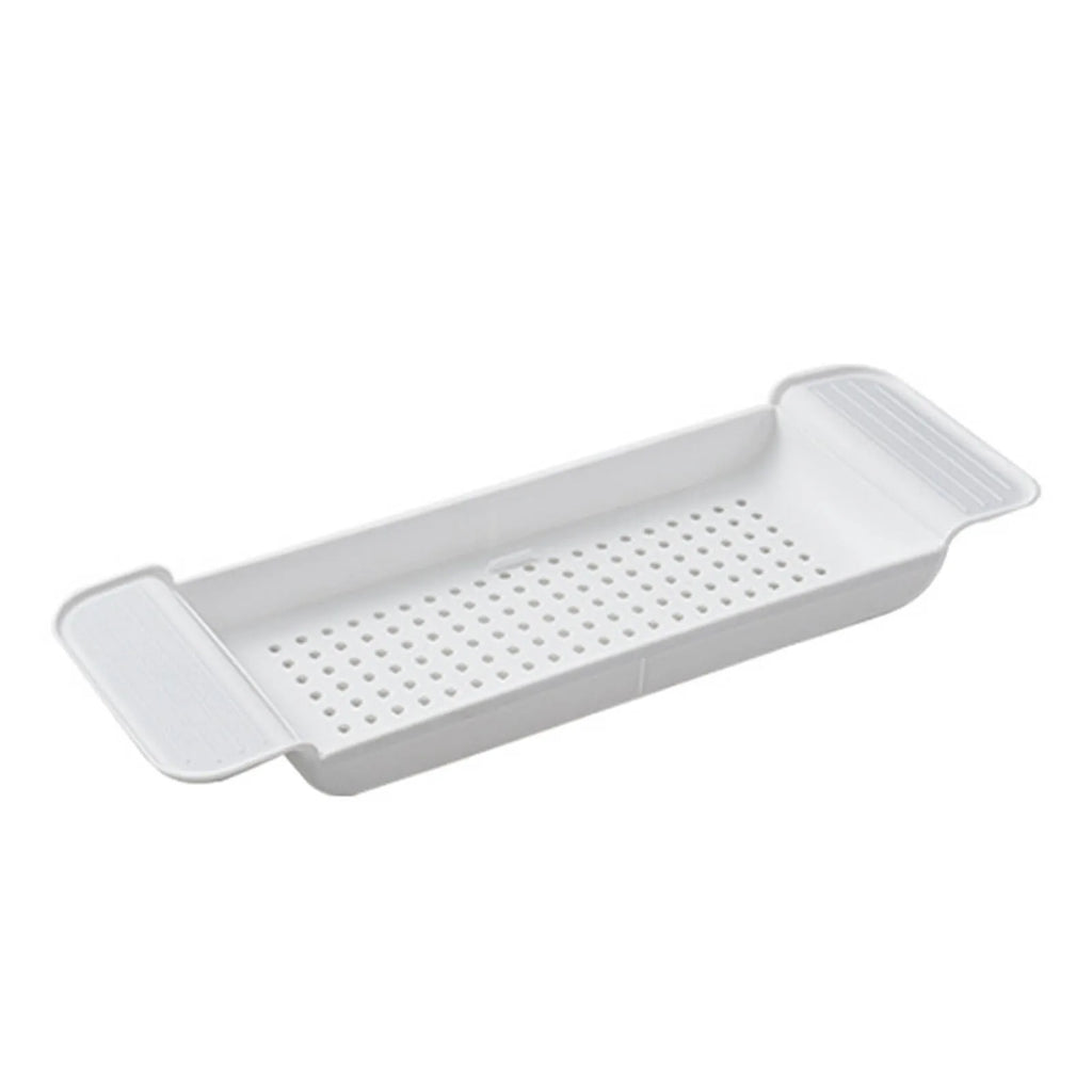 1Pc Expandable Bathtub Tray Stable Placement Plastic Material Draining Design Bath Caddy Tray Tub Table for Bathroom