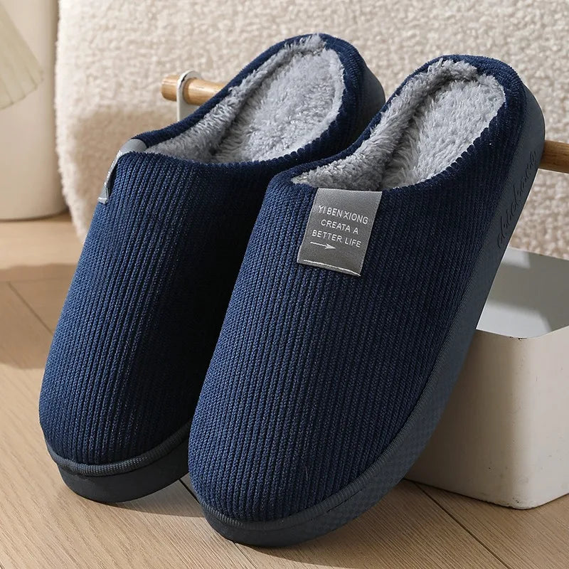 1 pair Fuzzy Sliders for Women Plush Slide Slippers Cozy Open-Back Indoor House Shoes