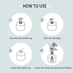 Flower Reed Diffuser-Vanilla Scent 3.38oz Scented Diffuser with Sticks Home Fragrance Essential Oil for Bathroom Shelf Decor