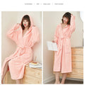Coral Velvet Bathrobes for Women Long with Hood Autumn Winter Solid Plush Microfiber Bath Robe Sleepwear Home Bathroom Clothes