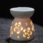 Ceramic Oil Burner With Candle Holder Romantic Tealight Candle Holder Essential Oil Incense Aroma Diffuser Oil Stove Home Decor