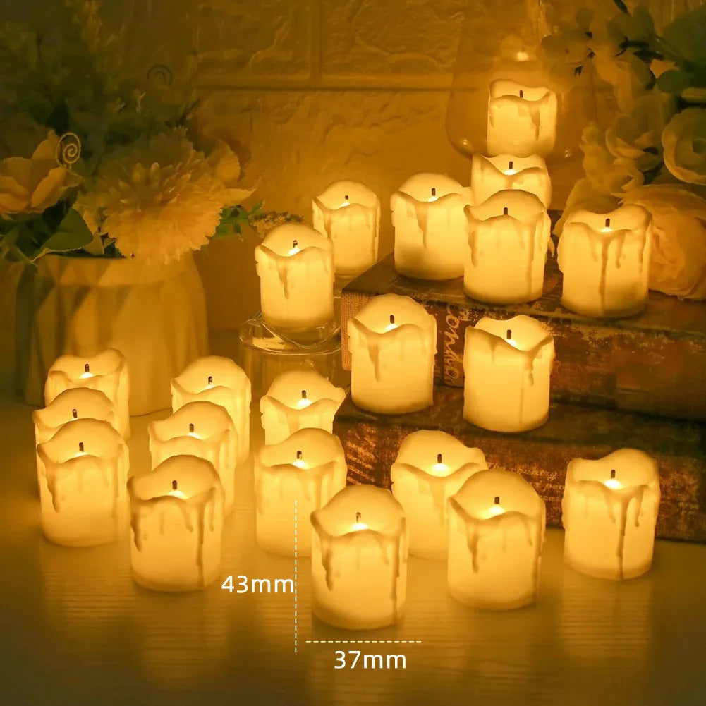 Flameless Tea Light Candles Battery Operated Votive LED Tealights with Paper Lampshade for Wedding Valentine Halloween Christmas