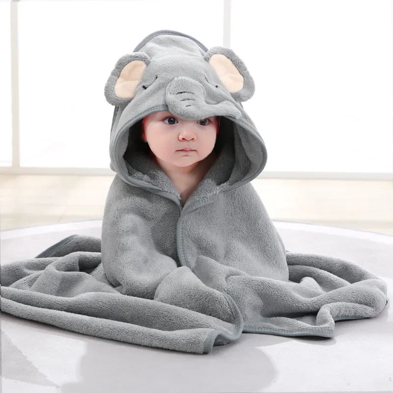 Cartoon Baby Bath Towel Infant Soft Bathrobe Hooded Swaddle Towel Blanket Kids Warm Sleeping Swaddle Wrap for Newborn Boys Girls
