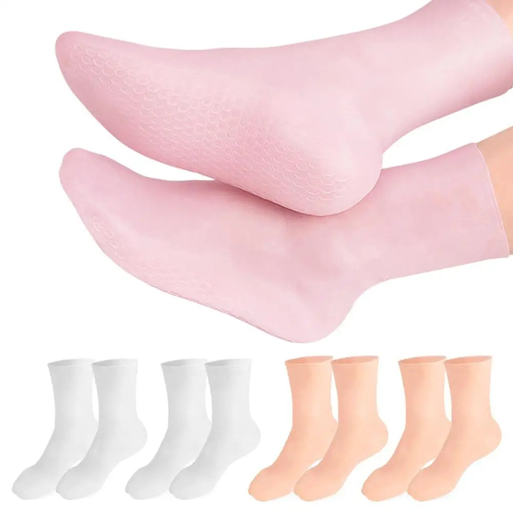 1 Pair Of Silicone Moisturizing Socks For Dry, Cracked Heels And Rough Skin, Softens Rough Foot Skin, Foot Care Tools