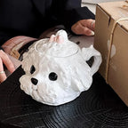 Cute Teddy Dog Shaped Mug European Ceramic Cup&saucer Dining Table Coffee Cup Cloud Puppy Afternoon Tea Milk Tea Mugs Drinkware