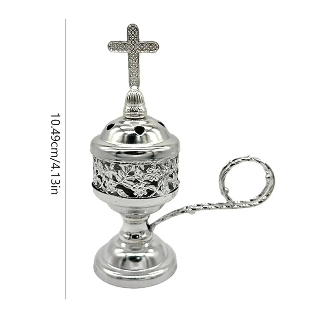 Incense Burner For Church Metal Decorative Cross Incense Burner For Tabletop Decorative Small Aromatherapy For Smudging Incense