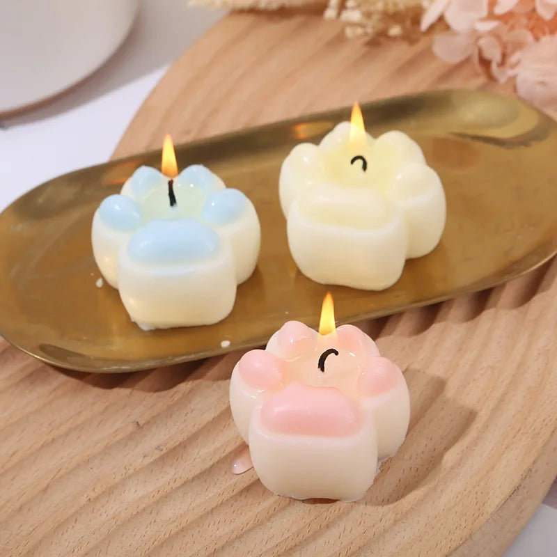 Cute Kawaii Mini Cat Paw Shaped Scented Candle Home Fragrance Soy Wax Decoration Gift Wedding Favors Room INS Style