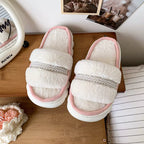 Cozy Cotton-Lined Opened Toe Slippers for Kids