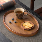 Wooden Serving Trays Oval Wood Tray Platters for Serving Food Dishes Dinner Plates Solid Wood Dessert Plate Jewelry Storage