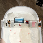 Bathtub Caddy Tray Expandable Bath Tray for Tub Tablet Holder Storage Holder Bath Caddy Tub Table Bath Shelf Accessories