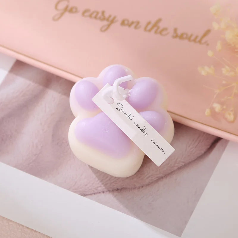 Cute Kawaii Mini Cat Paw Shaped Scented Candle Home Fragrance Soy Wax Decoration Gift Wedding Favors Room INS Style