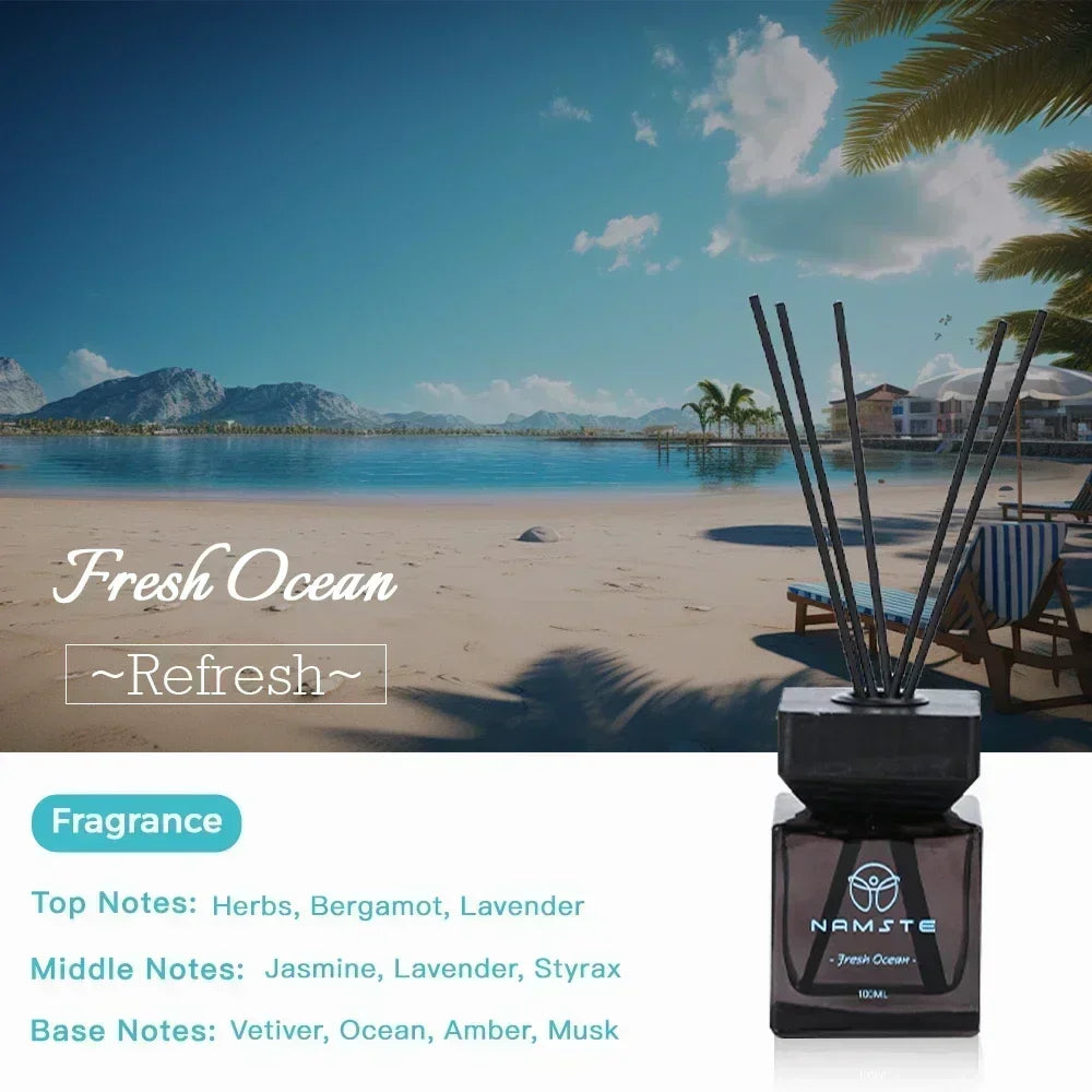 NAMSTE 2025 Reed Diffuser Oil 100ML Aromatherapy Oil Reed Diffuser Sticks Fragrance Room Flavoring Air Freshener Home Decor