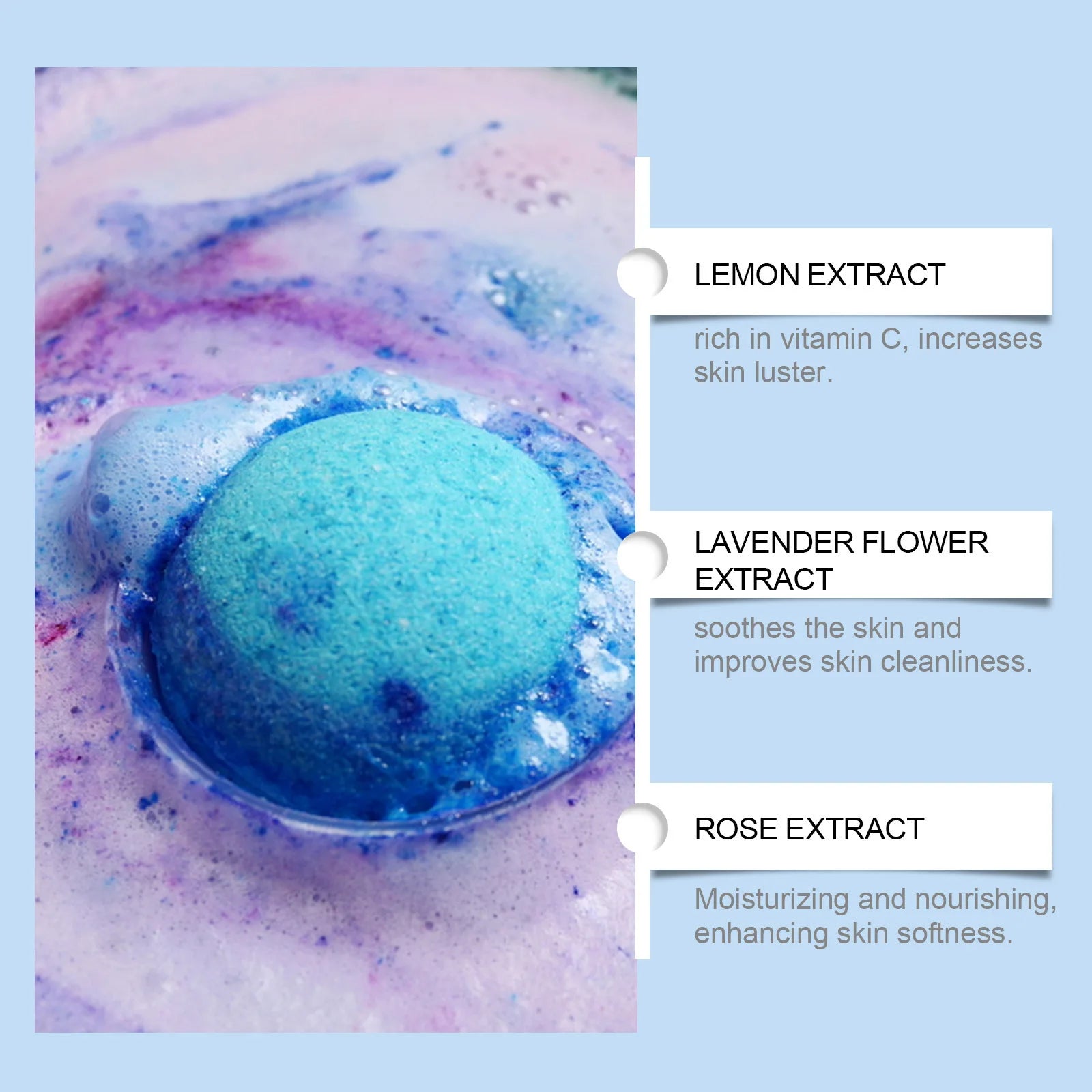 Bath Bomb Lasting Fragrance Aromatherapy Floral Scent Exfoliating Moisture Body Wash Cleansing Spa Salt Ball Bubble Bombs Shower