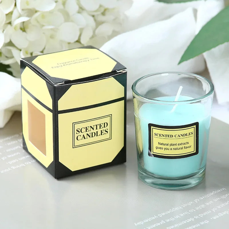 Plant wax scented candle gift box soybean candle glass cup scented candle indoor smokeless Hotel fragrance