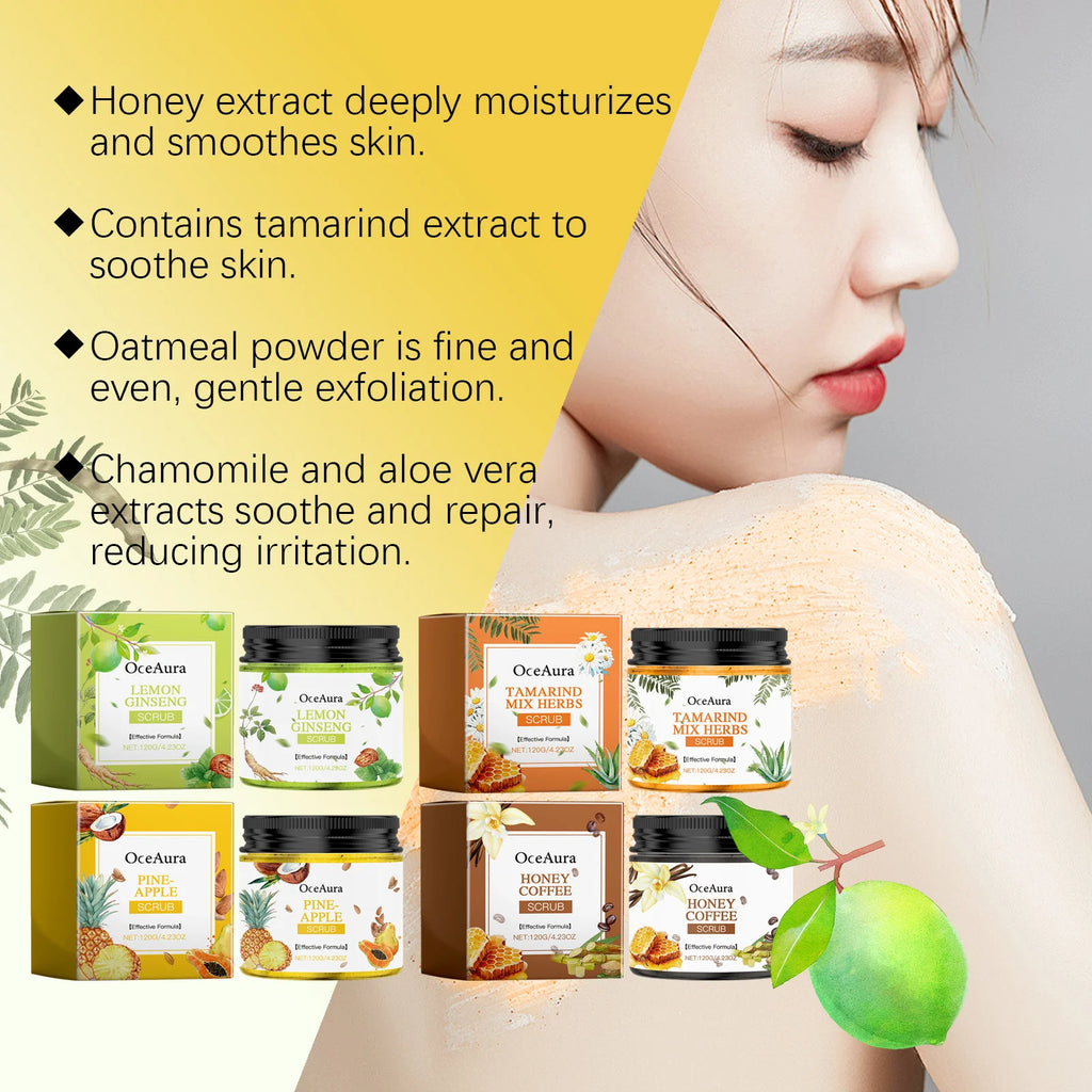 Body Scrub Cream for Bath Shower Deep Cleaning Whitening Exfoliation Chicken Skin Removal Melanin Repair Brighten Peeling Lotion