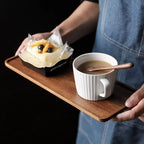 Musowood Serving Tray Plate Wood Trays Rectangular Teapot Holder Cake Breakfast Trays Kitchen Storage Board Home Serving Tray