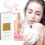 Rose Petal Shower Gel Long Lasting Fragrance Deeply Cleanses Moisturizes Soothes Skin with Petal Particles Shower Gel