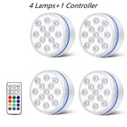 Updated Submersible 13LED Underwater Light with Remote Control Underwater Pool Light IP68 Bright Lamp RGB for Pond/Pool/Aquarium