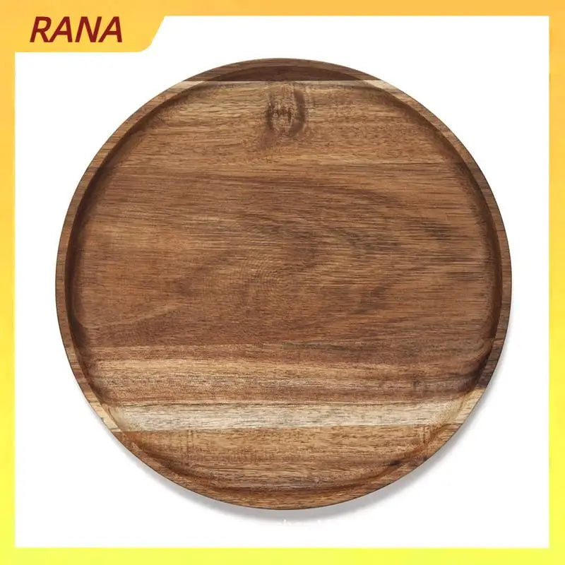 RANA Round Wood Tray,Wooden Serving Tray,Serving Platter,Appetizer Charcuterie Board,Tray Organizer For Kitchen/Countertop