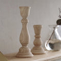 Unfinished Candlesticks Holders Retro Unpainted Wood Classic Craft Candlesticks Holders for Home Wedding Party and DIY Crafts