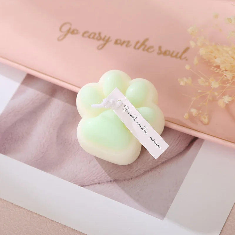 Cute Kawaii Mini Cat Paw Shaped Scented Candle Home Fragrance Soy Wax Decoration Gift Wedding Favors Room INS Style