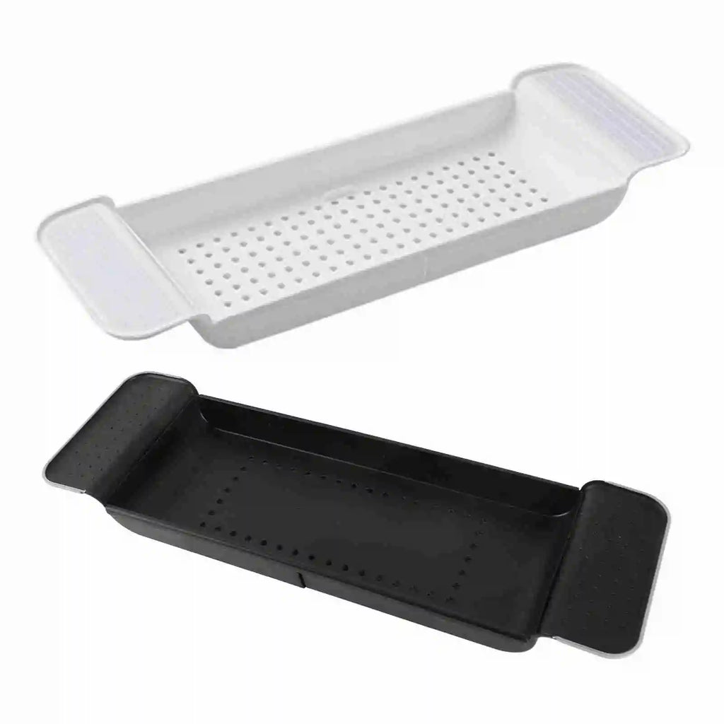 1Pc Expandable Bathtub Tray Stable Placement Plastic Material Draining Design Bath Caddy Tray Tub Table for Bathroom