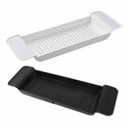 1Pc Expandable Bathtub Tray Stable Placement Plastic Material Draining Design Bath Caddy Tray Tub Table for Bathroom