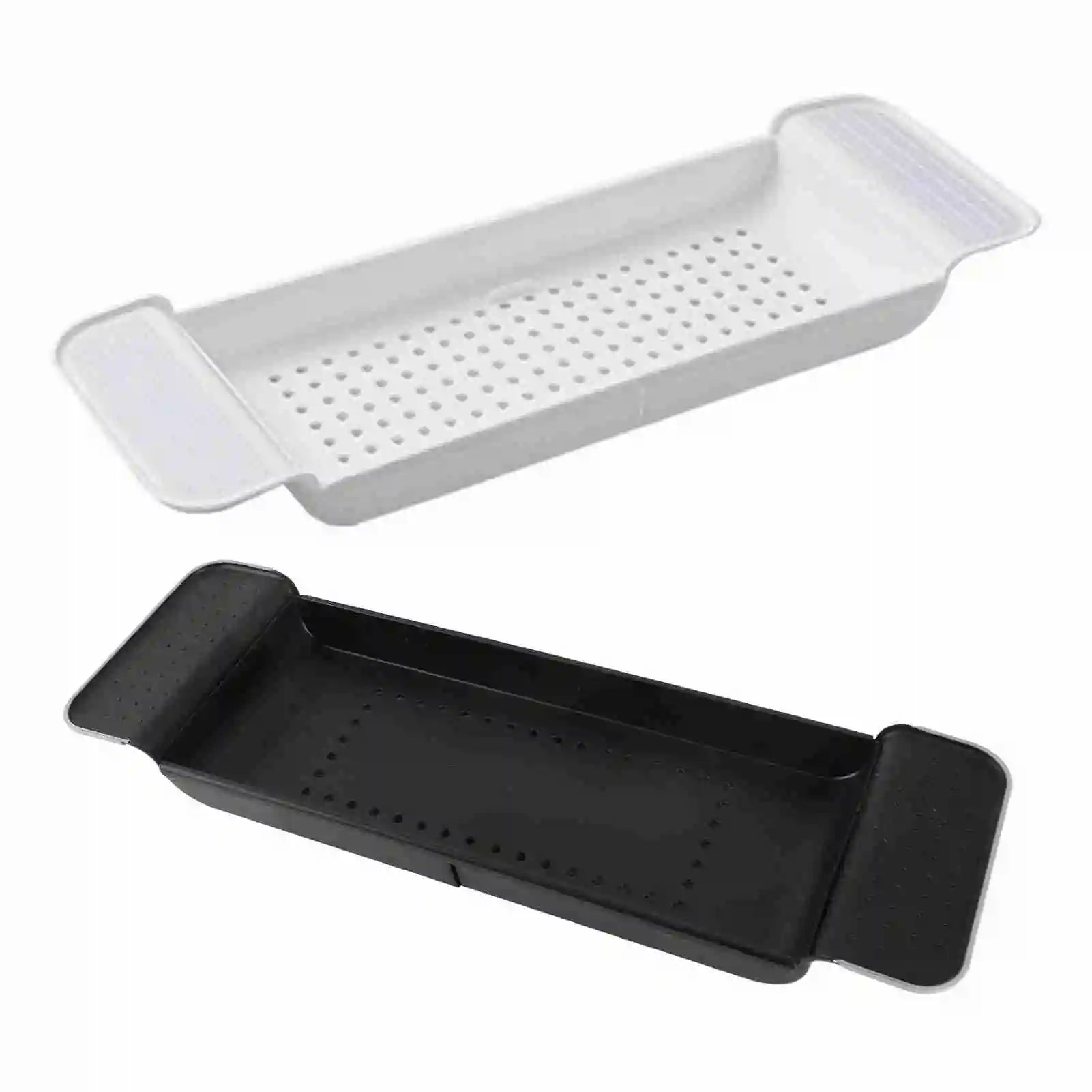 1Pc Expandable Bathtub Tray Stable Placement Plastic Material Draining Design Bath Caddy Tray Tub Table for Bathroom