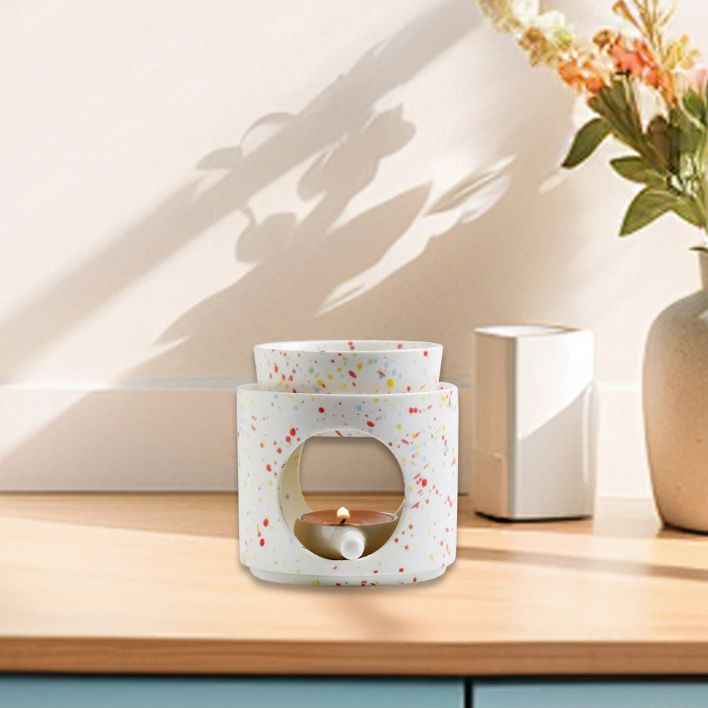Ceramic Essential Oil Burner Incense Burner Tea Light Holder Versatile for Hotel Restaurant Tabletop Decor Yoga Spa Gift
