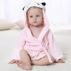 0-2Y Cotton Kids Robes Newborn Bath Towel Hood Cartoon Fashion Sleepwear Girls Boys Bathrobe For Children Baby Receiving Blanket