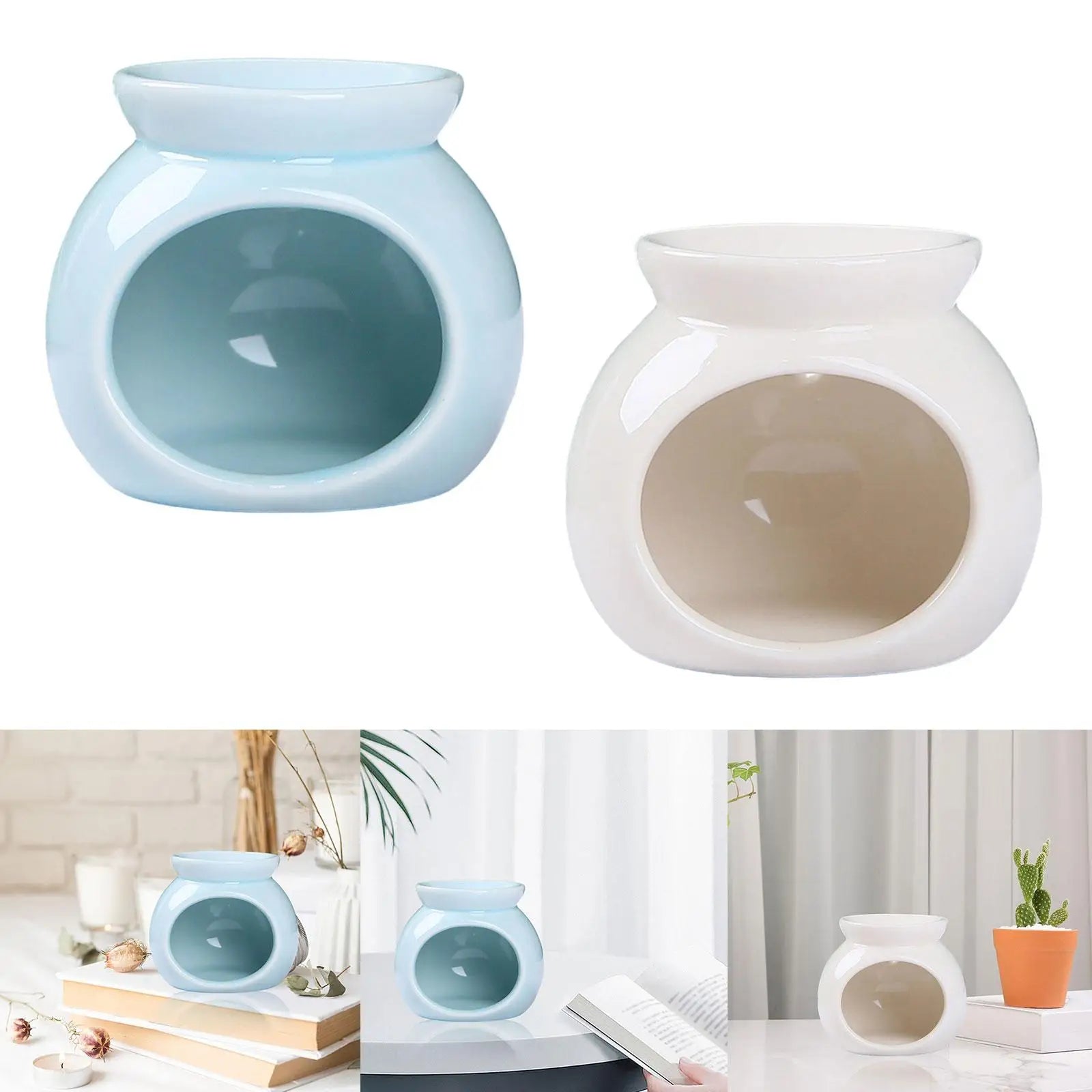 Porcelain Essential Oil Burner Scented Wax Melt Burner Mini Candle Holder Ceramic Crafts Aromatherapy Diffuser Home Decor