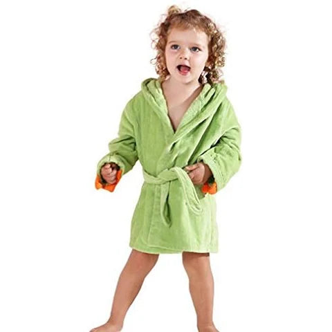 MICHLEY Animals Dinosaur Hooded Baby Bathrobe Cotton Soft Infant Bath Towel Robe Pajamas For Kids Boy Girl Children Winter 1-5T