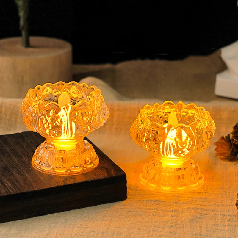1 Household Glass Candle Holder, Hand Carved, Exquisite, Heat-Resistant, Thick Glass Material, Freely Selectable Color