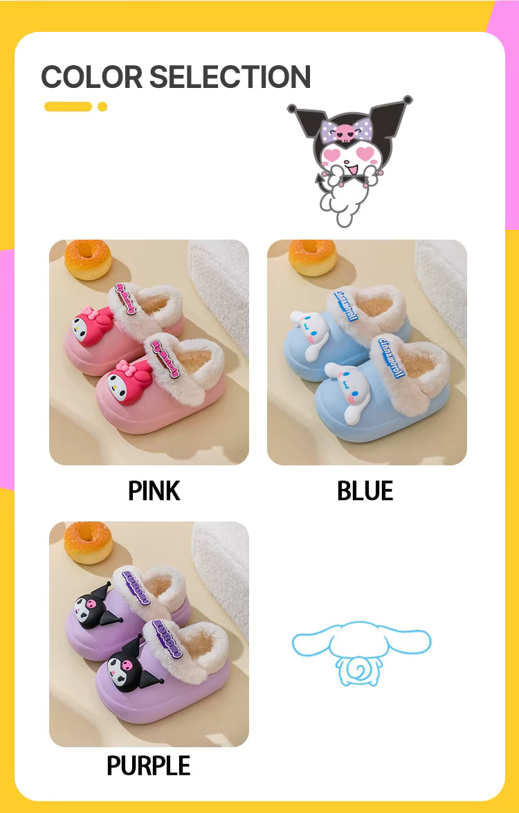 Cute & Cozy Waterproof Cartoon Slippers for Boys & Girls – Winter House Shoes