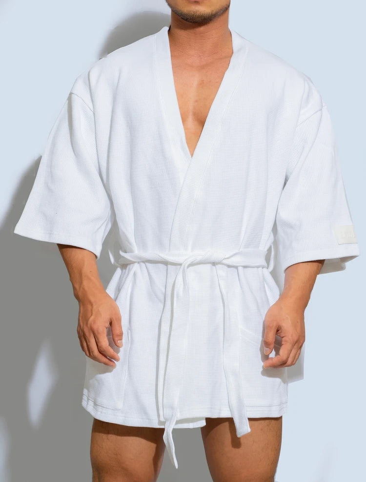 Men's Bathrobe Fashion Basic Modal Comfortable 100% Cotton Pajama Male Casual Home Bath Robes