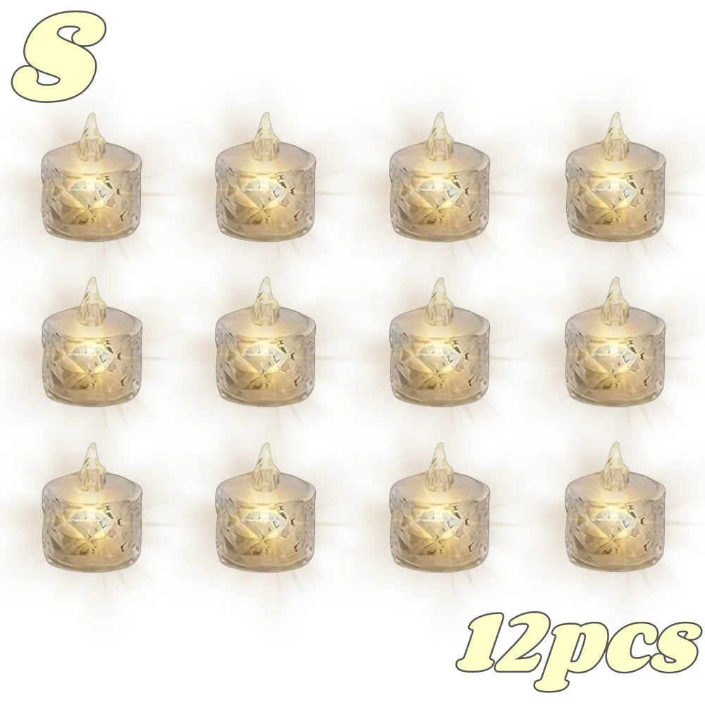 4/12pcs Flameless Plastic Candles Lights Battery LED Tealight with Realistic Flame for Home Holiday Wedding Party Tabletop Decor