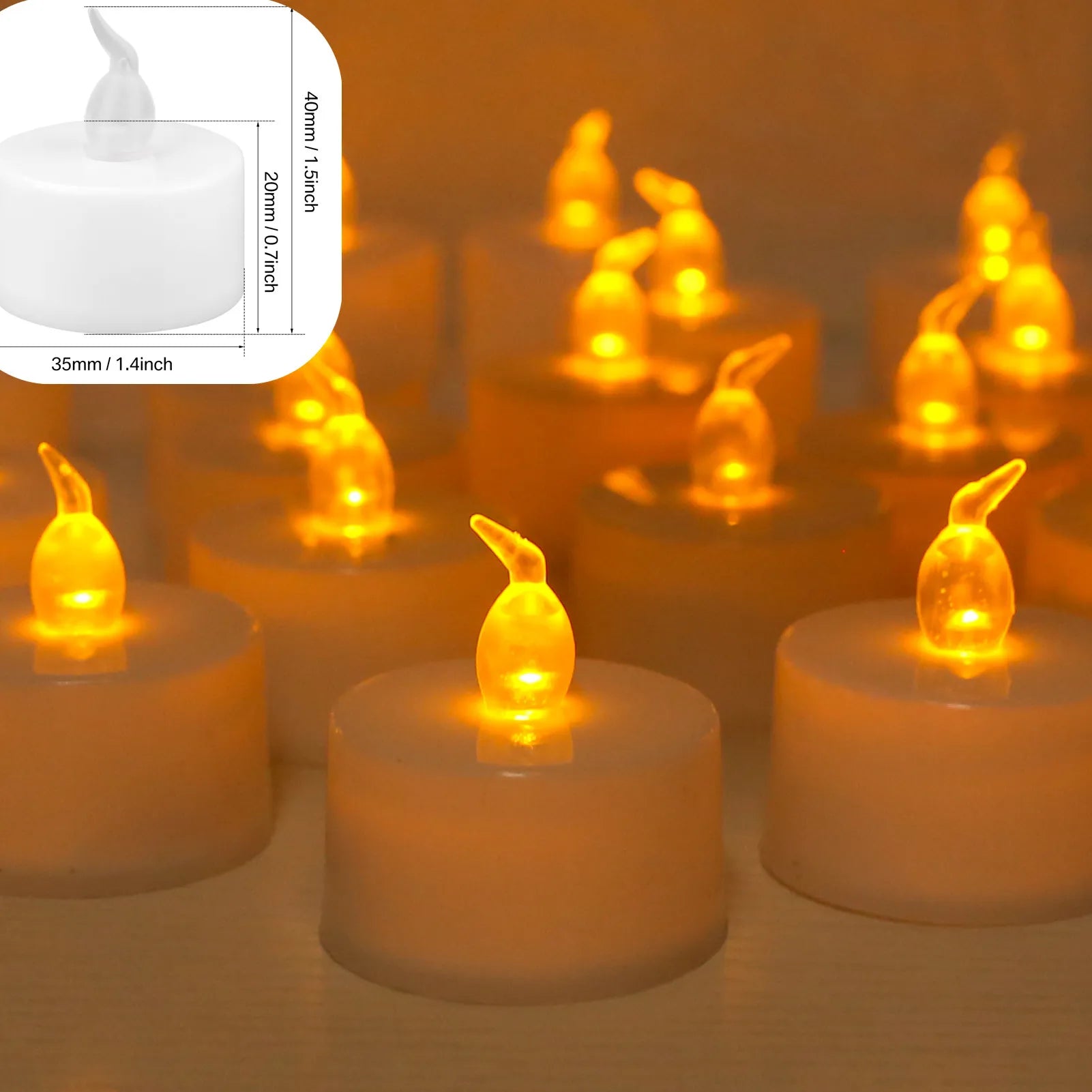 LED Candles 24/12 Pack Flameless Flickering Tea Light Warm White Candle for Party Wedding Birthday Christmas Gifts Home Decor