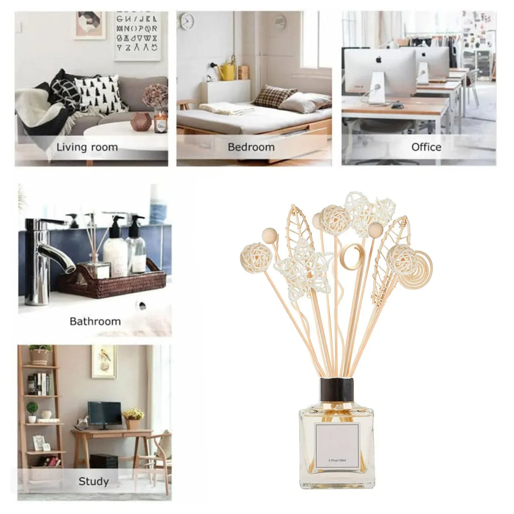 5/15Pcs Rattan Reed Diffuser Sticks Refill, 3mm Wavy Long, for Essential Oil Airs Freshener, High Quality Home Fragrance