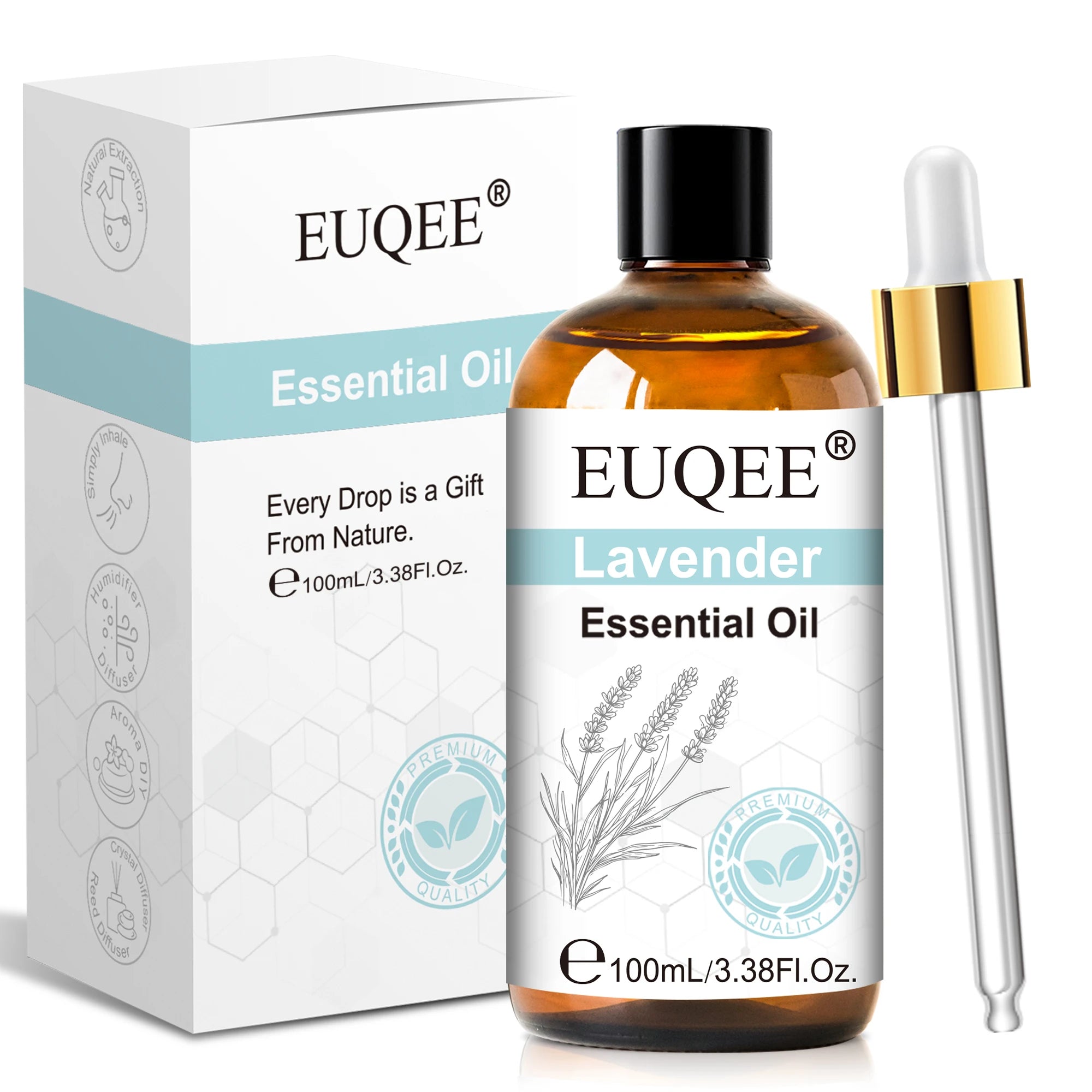 EUQEE 3.38FI.Oz. Aromatherapy Essential Oil For Reed Diffuser Humidifier-100ml Vanilla Lavender Cinnamon Lemon Essential Oils