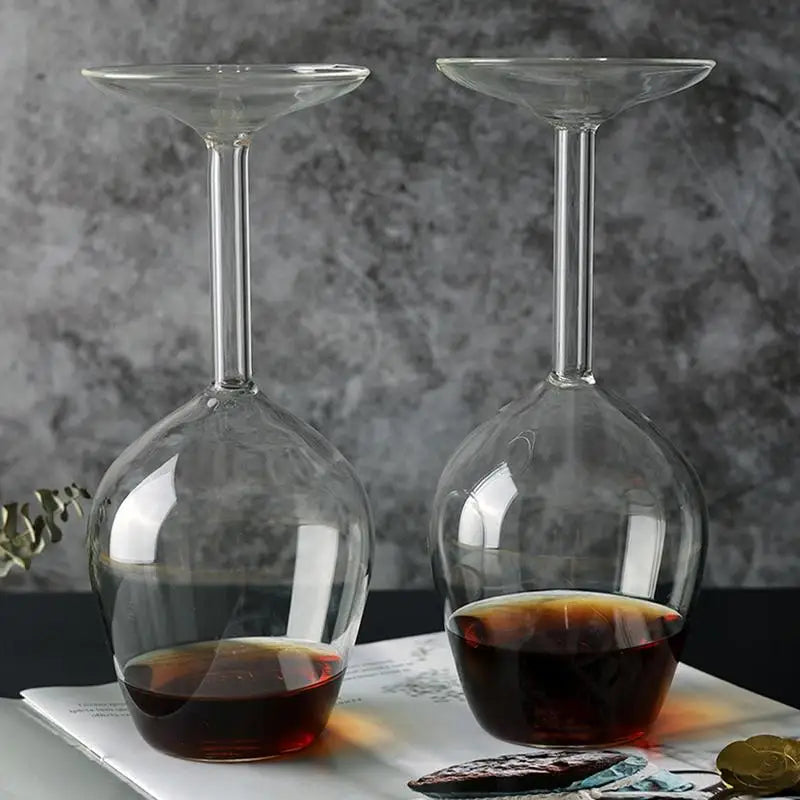 Upside Down Wine Glass Classic Drinkware Bachelor Creative Unique Red Wine Glass Must have for parties Wine Lovers