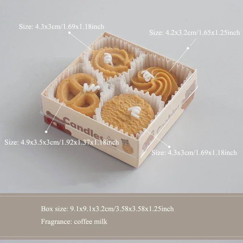 Four Cookies Aromatherapy Candles Wholesale Aromatherapy Gift Box with Gift Creative Candle Ins Style Gift Modeling Wax