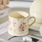 European Light Luxury Floral Mug High Value Retro Home Coffee Cup Ins Style Gold Afternoon Tea Ceramic Cups