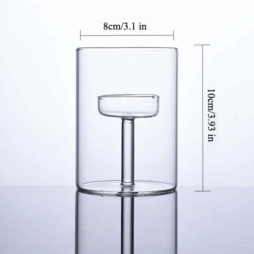 Glasseam Glass Tealight Candle Holder Modern Cylinder Candle Holders for Table Centerpiece Wedding Christmas Party Decorations