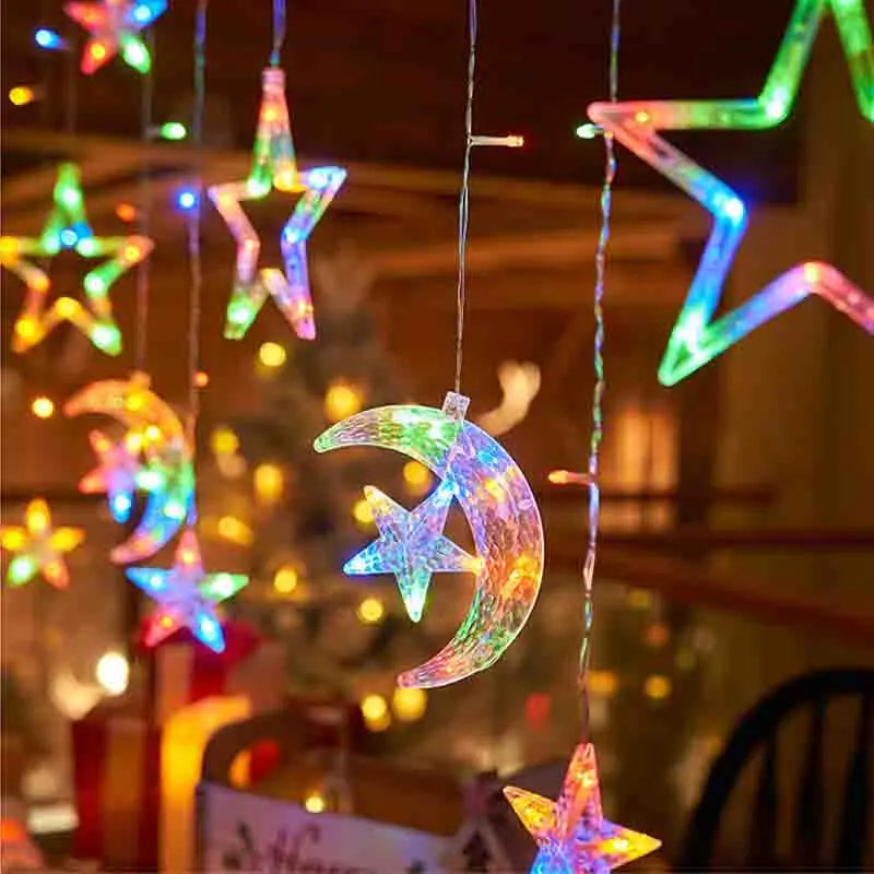 LED Curtain Fairy String Lights Bedroom Living Garden EU Plug Waterproof Light For Wedding Party Christmas New Year Decoration