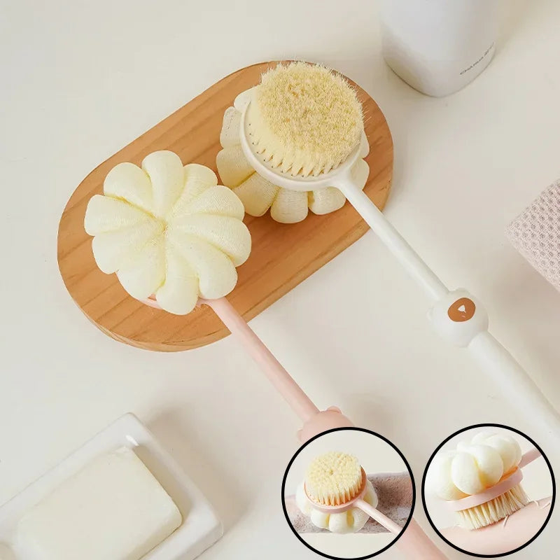 Bath Brush Back Body Bath Shower Sponge Scrubber Brushes With Handle Exfoliating Scrub Skin Massager Exfoliation Bathroom Brush