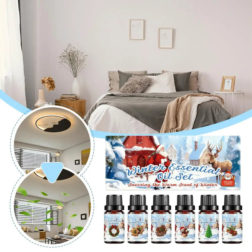 Aromatherapy Oil Set Multi-Use Diffuser Blends Essential Oil Set For Humidifiers Aromatherapy Scented Oil 6 Bottles Set New