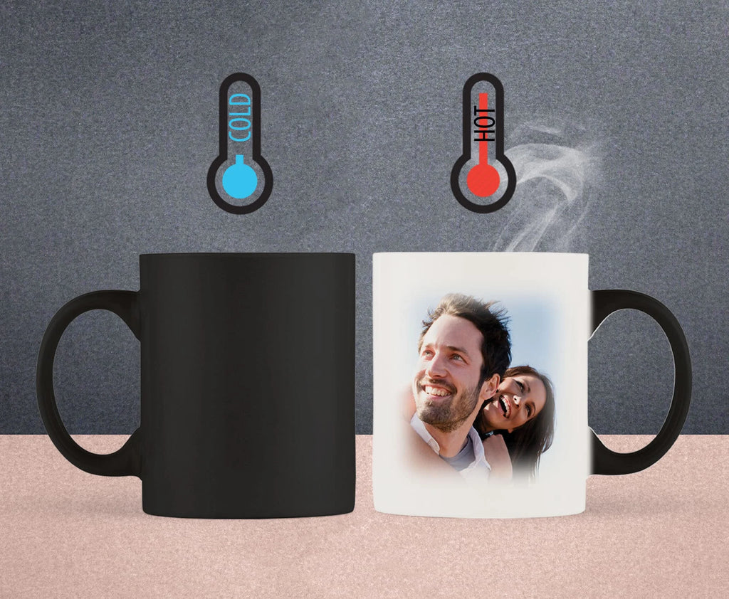 Black To White Magic Personalized Photo Mug 11oz Ceramic Color Changing Family Gift Mug