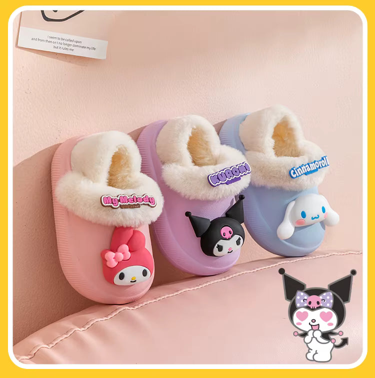 Cute & Cozy Waterproof Cartoon Slippers for Boys & Girls – Winter House Shoes