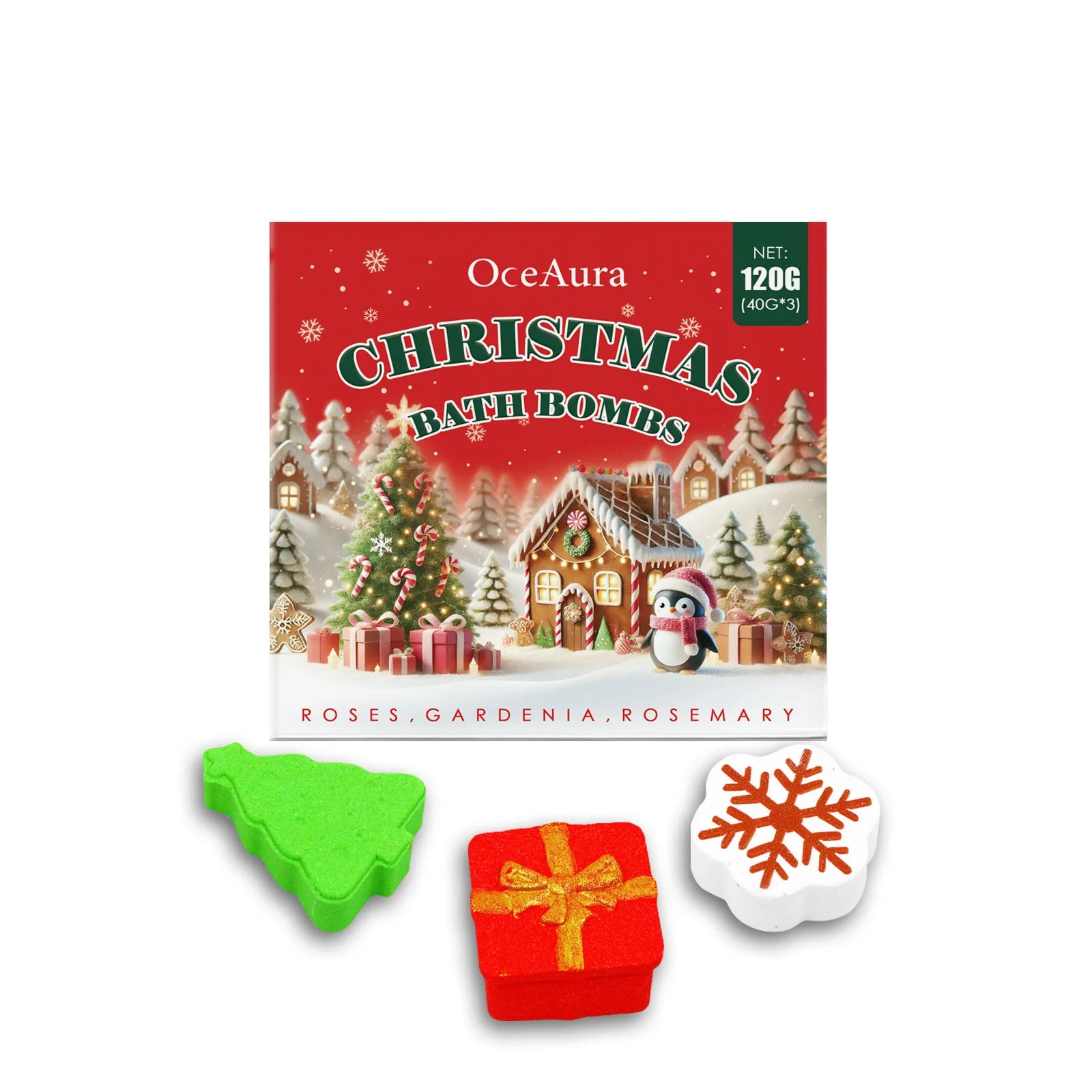 Christmas Bath Bombs Gift Set Organic Bubble Bath Exfoliating Relax Stress Aromatherapy Gentle Cleaning Smoothing Body Skin Care